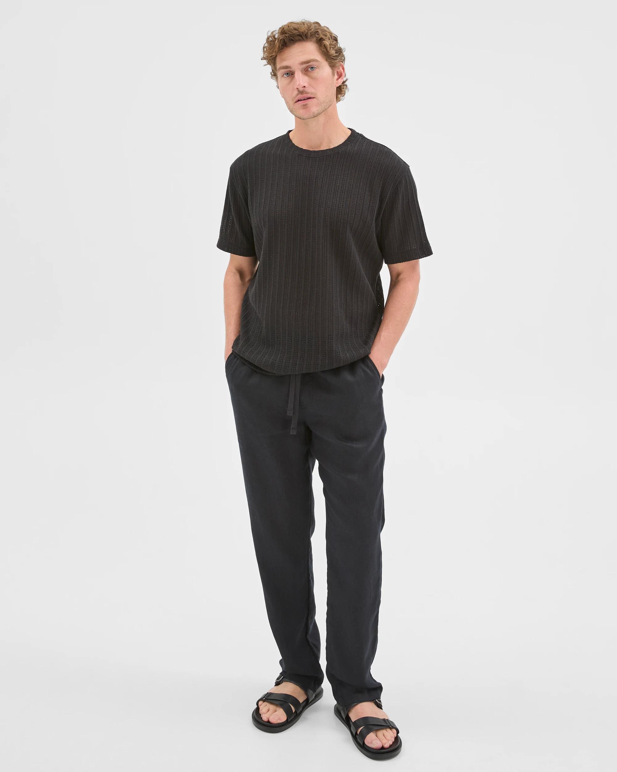 2 Target Man Australian Cotton Blend Pointelle T-Shirt BLACK, 2 of 6
