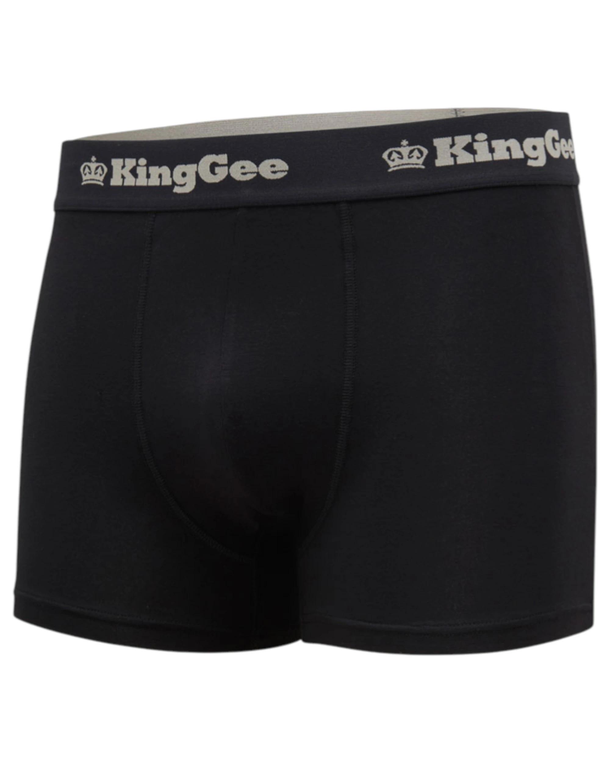4 KingGee 12 Pack Mens Bamboo Trunks Underwear BLACK, 4 of 4