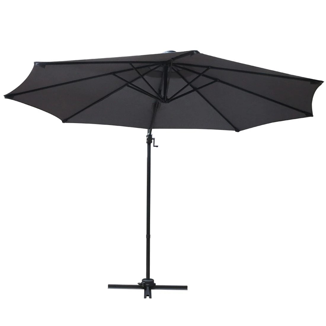 3 Instahut 3m Outdoor Umbrella Cantilever 360 Degree Tilt Beach Roma - Charcoal, 3 of 7