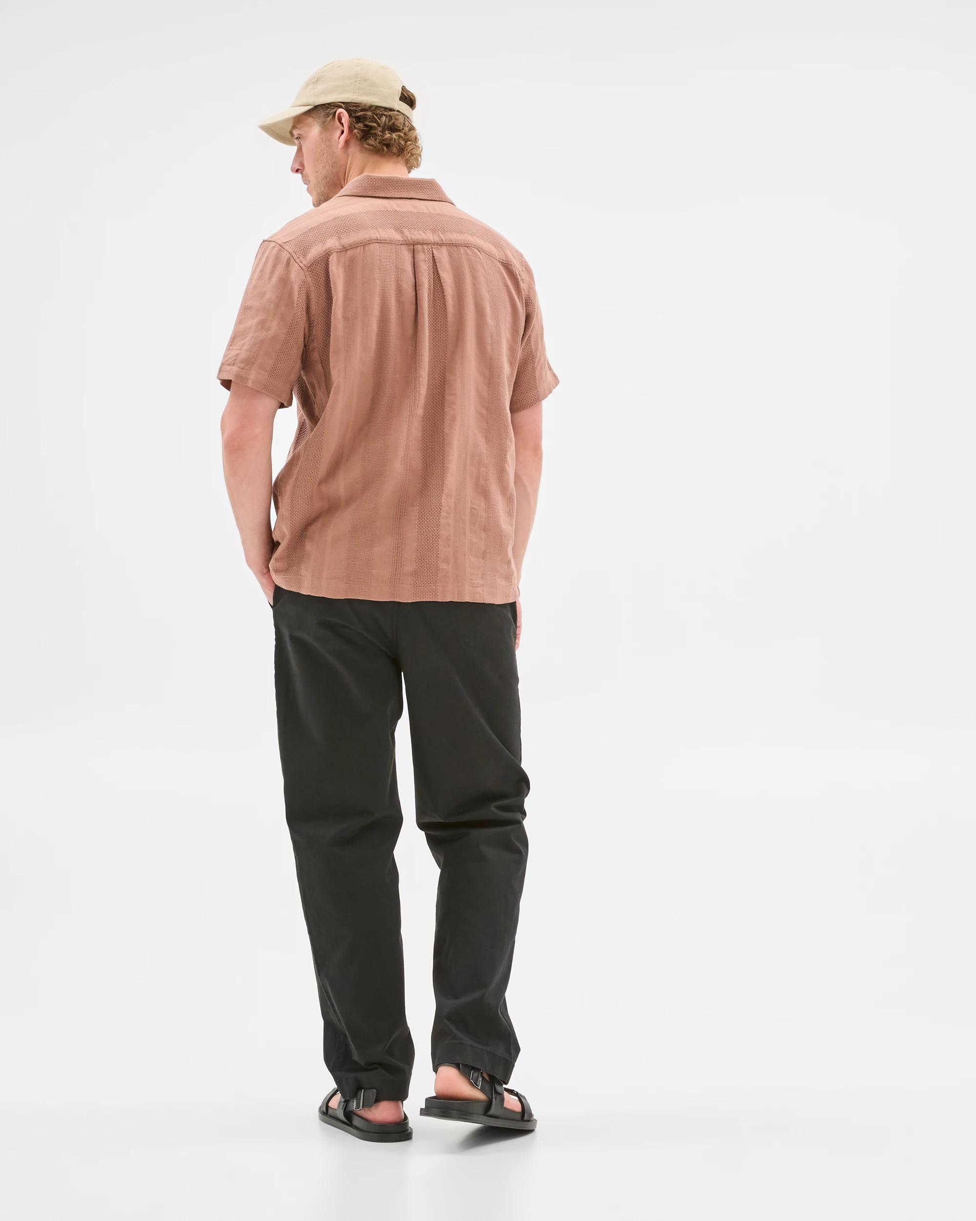 6 Target Australian Cotton Short Sleeve Stripe Shirt COGNAC, 6 of 6