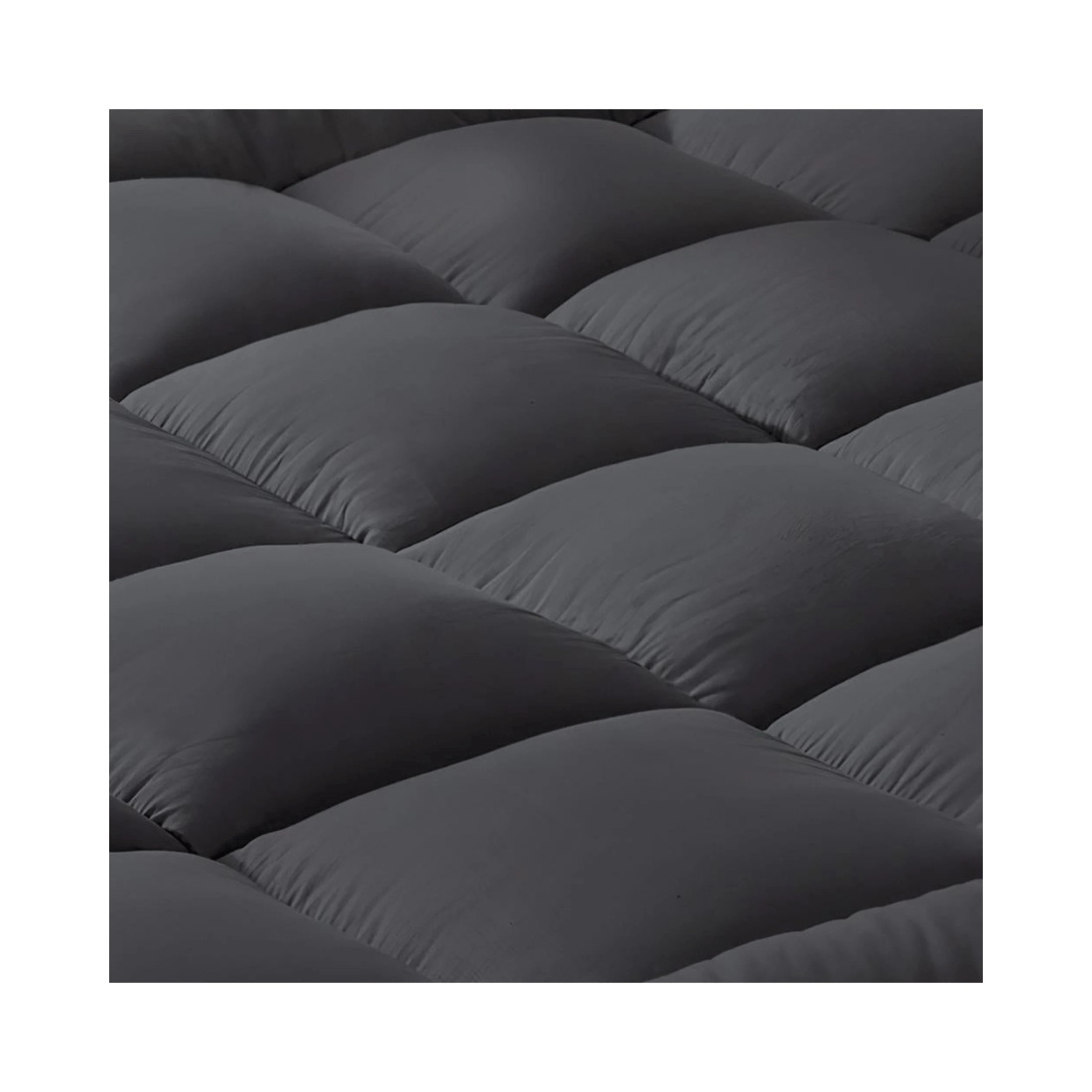 4 Bedra 5cm Pillow Top Mattress Topper Bamboo-Microfibre-Charcoal Filling, Fitted King, Charcoal - Charcoal, 4 of 5