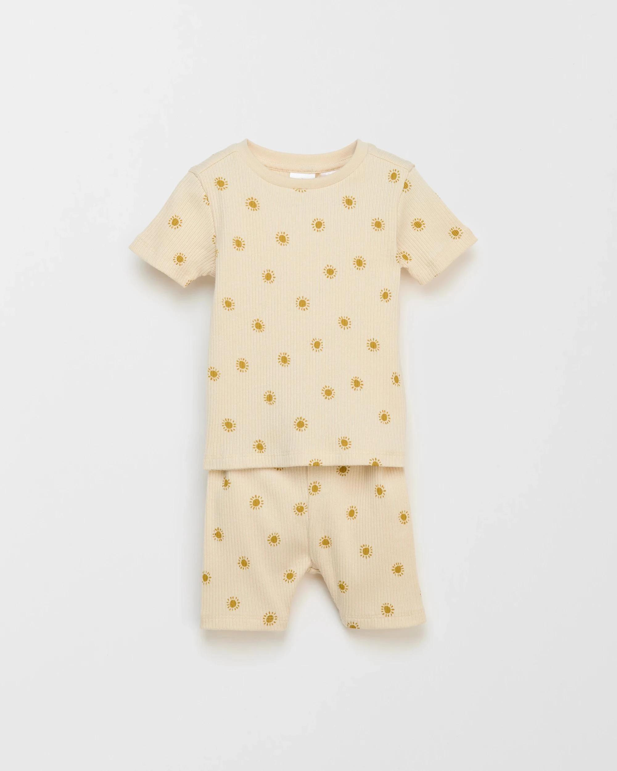 3 Target Baby Baby Organic Cotton Rib Pyjama Set 2 Pack SUN/SEAFOAM, 3 of 4