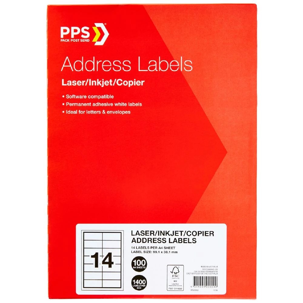 1 PPS Inkjet Laser Address Labels 14UP 100 Sheets, 1 of 3