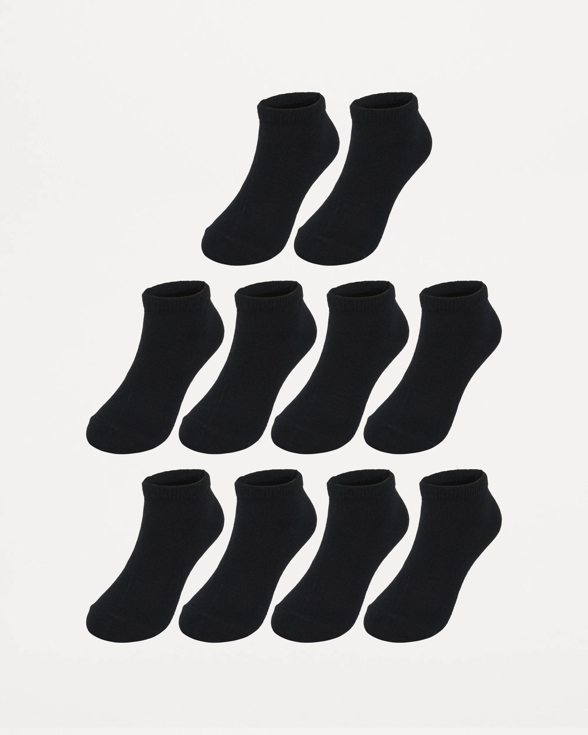 1 10 Pack School Low Cut Socks Black, 1 of 3