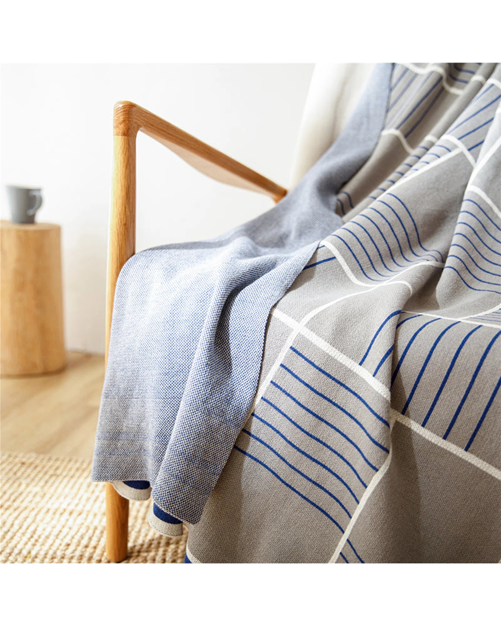 3 Cotton More Cotton Knitted Blanket Chekcer 130x180cm - Multi, 3 of 8