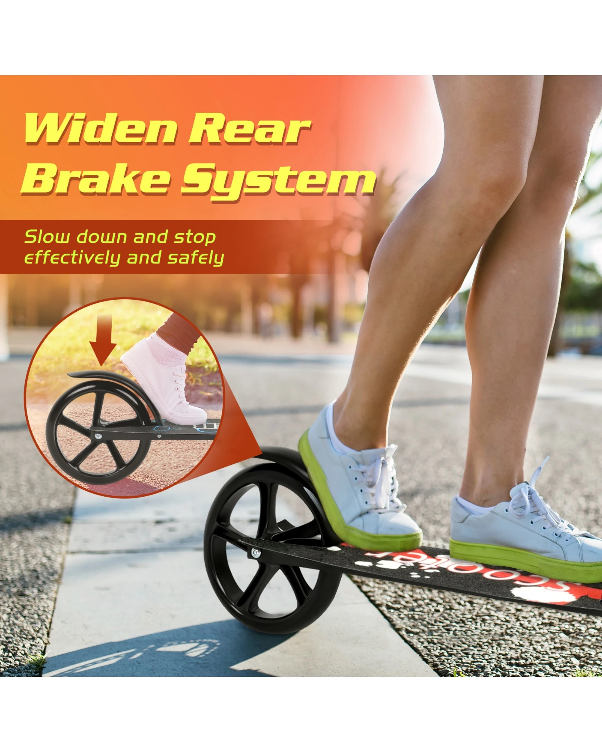 7 Advwin Folding Kids Kick Scooter w/ Big Wheel & Adjustable Height Red, 7 of 10