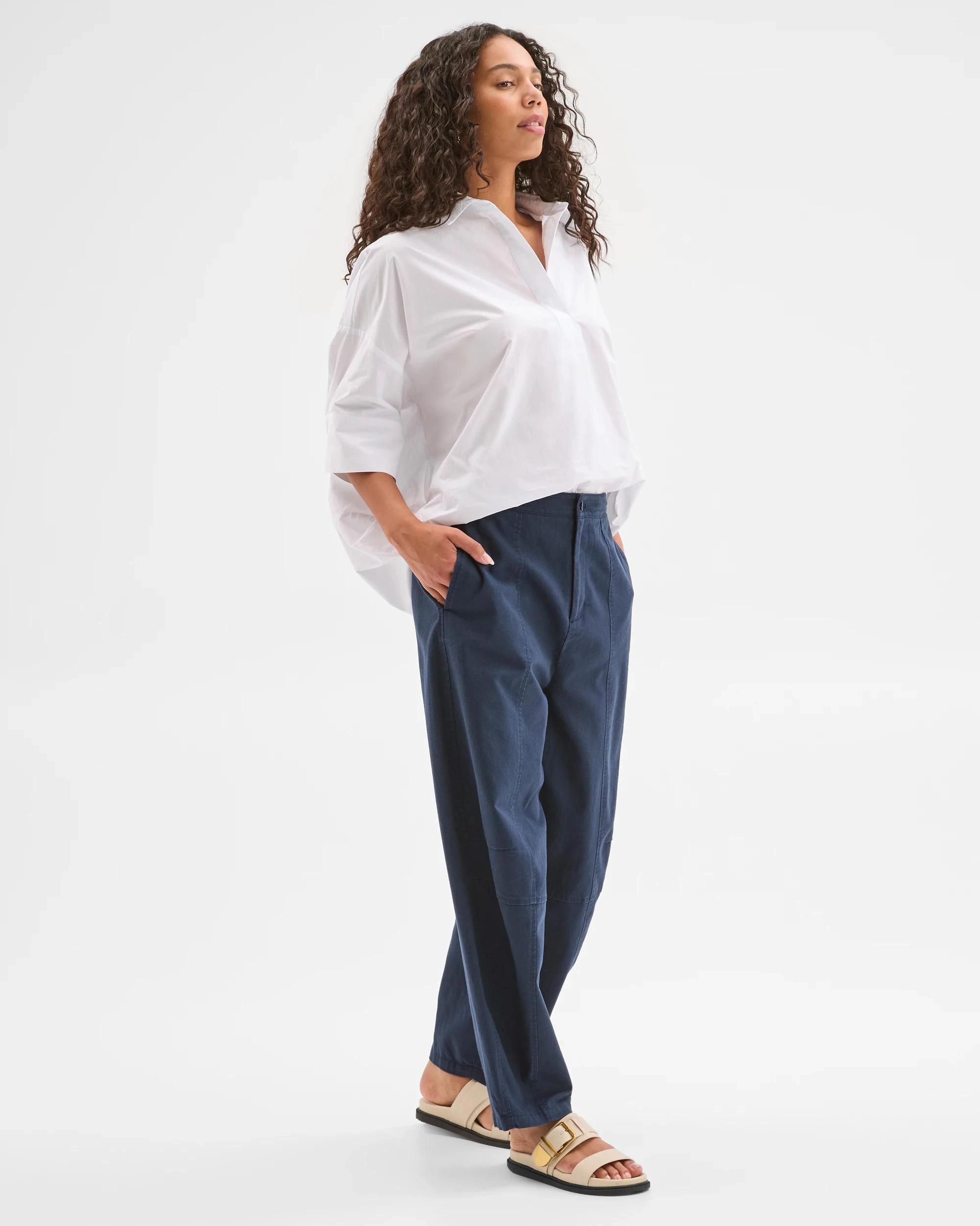 5 Target Australian Cotton Blend Soft Barrel Leg Pants NAVY BLAZER, 5 of 6