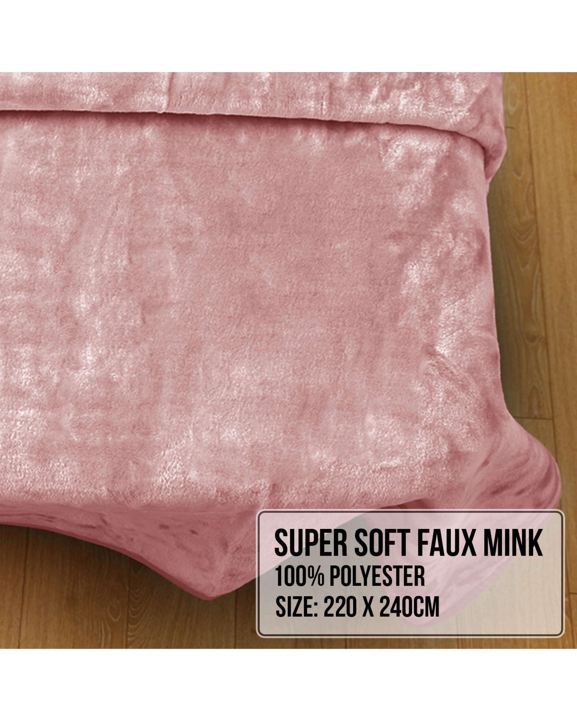 5 Laura Hill 800-gsm Mink Blanket Double-sided Soft Plush Bed Faux Throw Rug Pink
 - Queen Bed, 5 of 10