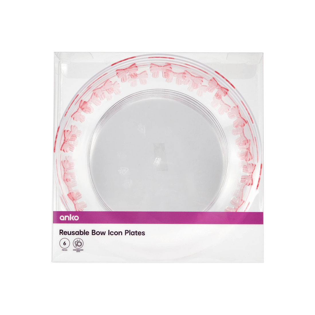 6 6 Piece Reusable Bow Icon Plates, 6 of 6