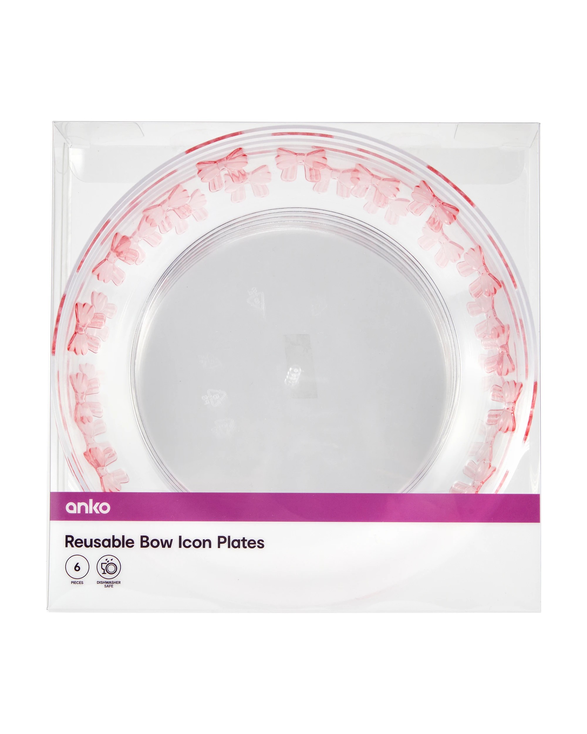 6 6 Piece Reusable Bow Icon Plates, 6 of 6