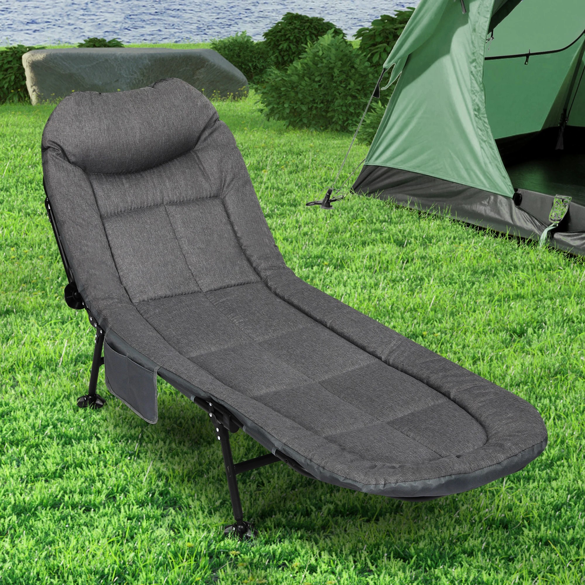 8 Levede Folding Bed Recliner - Grey, 8 of 9