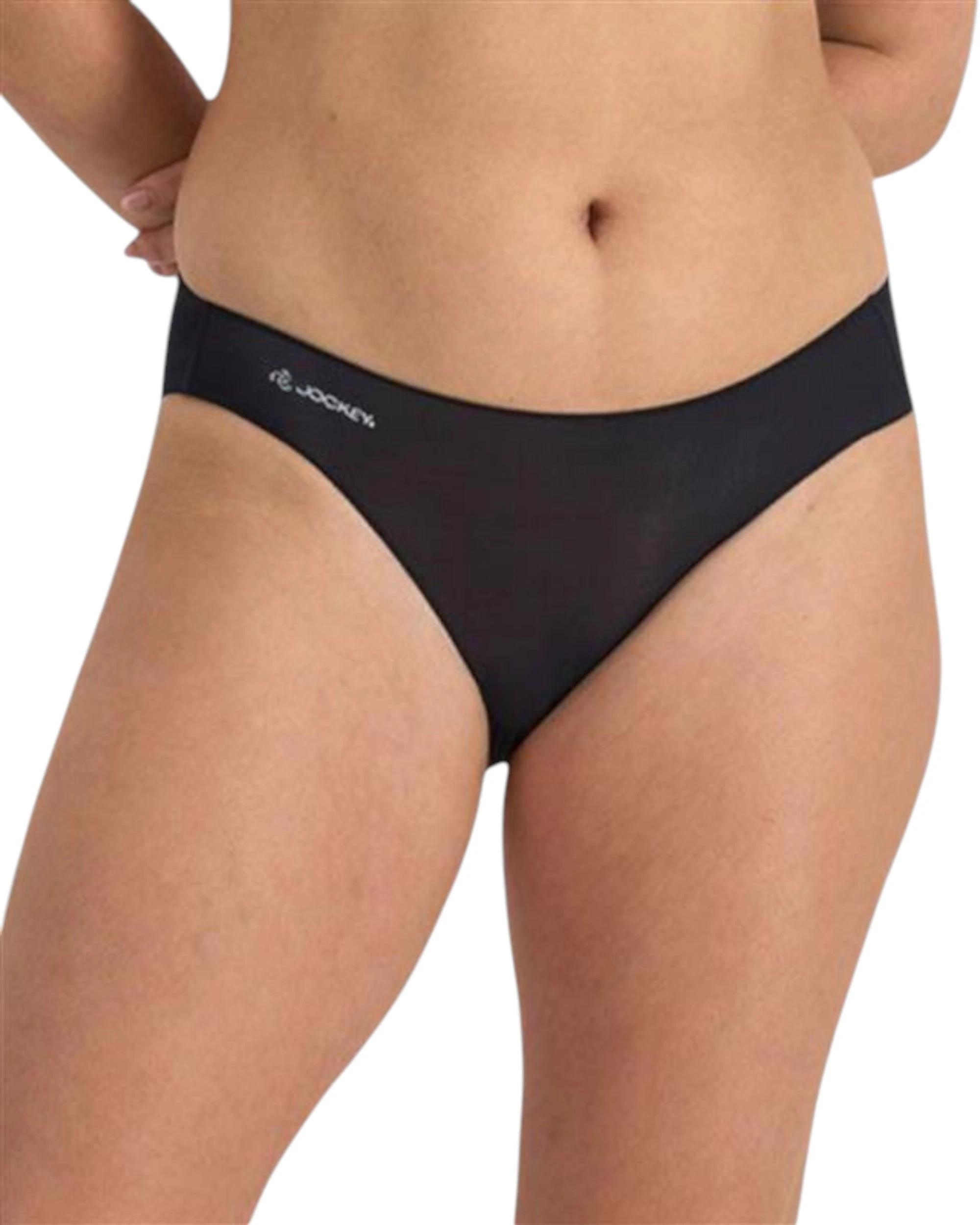 1 Jockey Womens No Panty Line Promise Hipster Bikini Underwear Black BLACK, 1 of 3