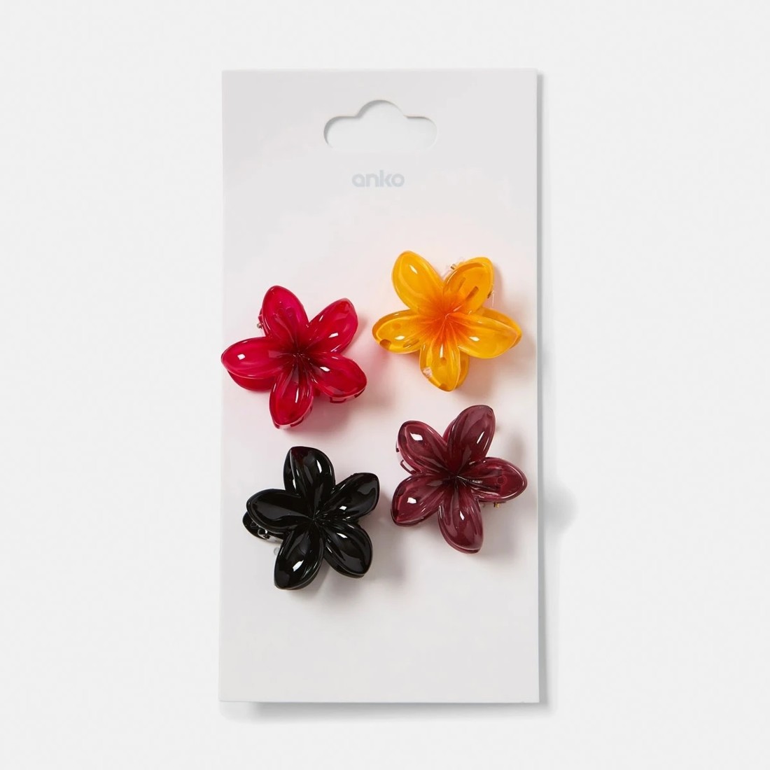 4 4 Pack Mini Frangipani Claw Hair Clip, 4 of 4