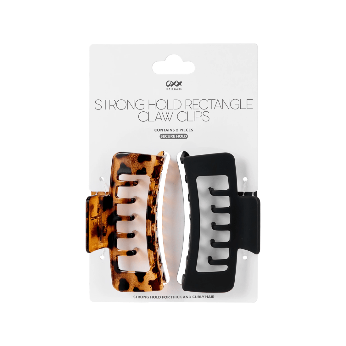 4 OXX Haircare 2 Piece Strong Hold Rectangular Claw Hair Clips, 4 of 4
