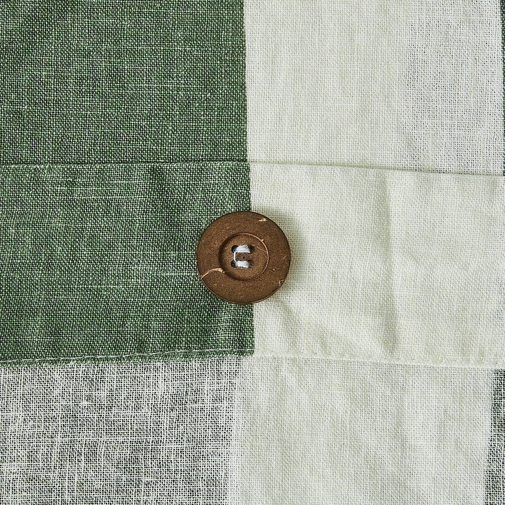 6 Stripe Linen Cotton Quilt Cover Set - Queen Bed, Forest, 6 of 7