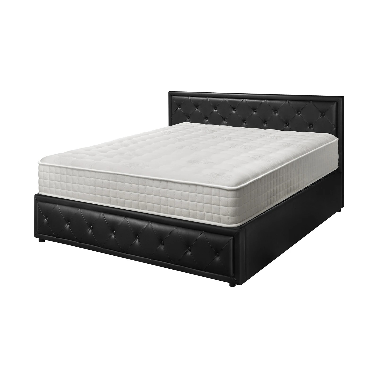 9 Oikiture King Bed Gas Lift Storage Base With Mattress Set
 - Black, 9 of 10