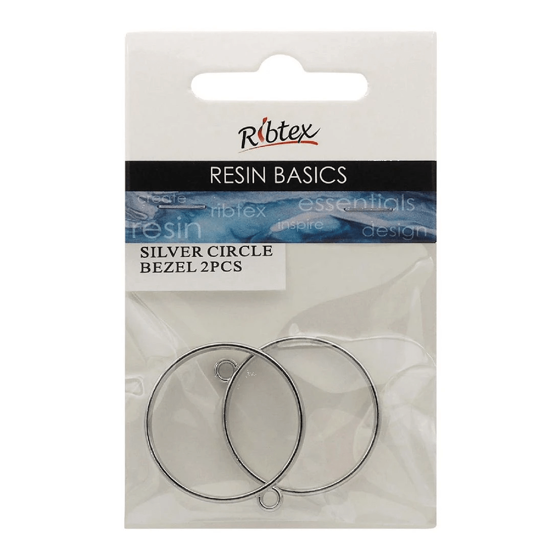 1 Ribtex UV Resin Jewellery Bezel Frame Circle Silver, 1 of 1