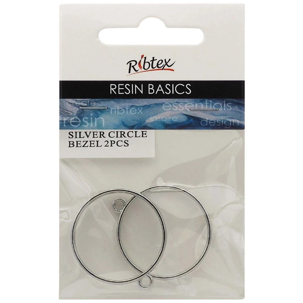 1 Ribtex UV Resin Jewellery Bezel Frame Circle Silver, 1 of 1
