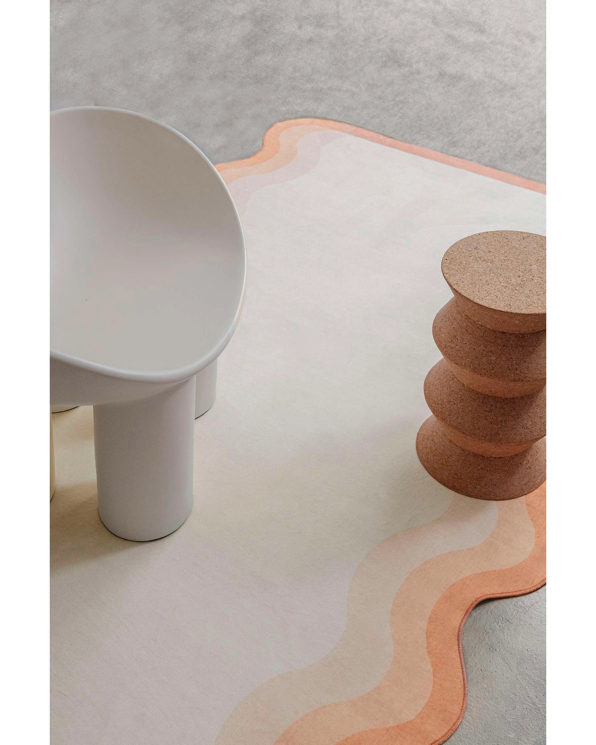 3 Loopsie Bitonto Tonal Scalloped Washable Rug-220cm x 150cm - Orange, 3 of 8