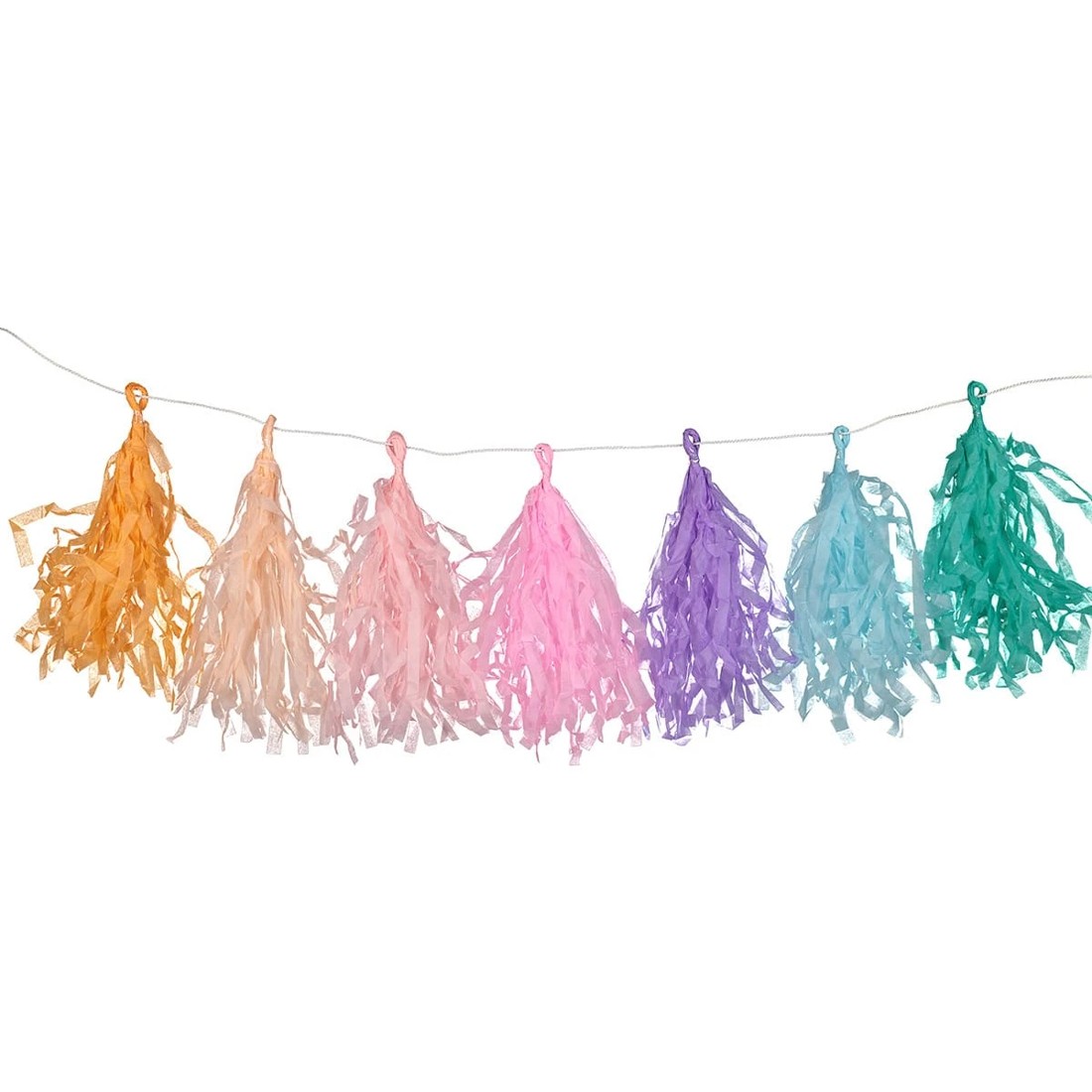 1 Pastel Rainbow Tassel Garland, 1 of 4