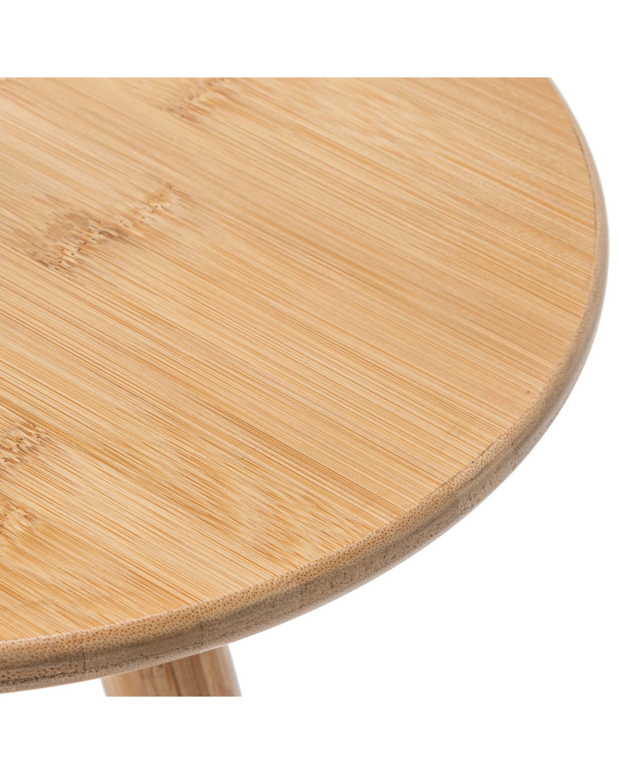 4 BR Home Adjustable Bamboo Tripod Floor Lamp with Linen Shade and Built-In Table, 4 of 9