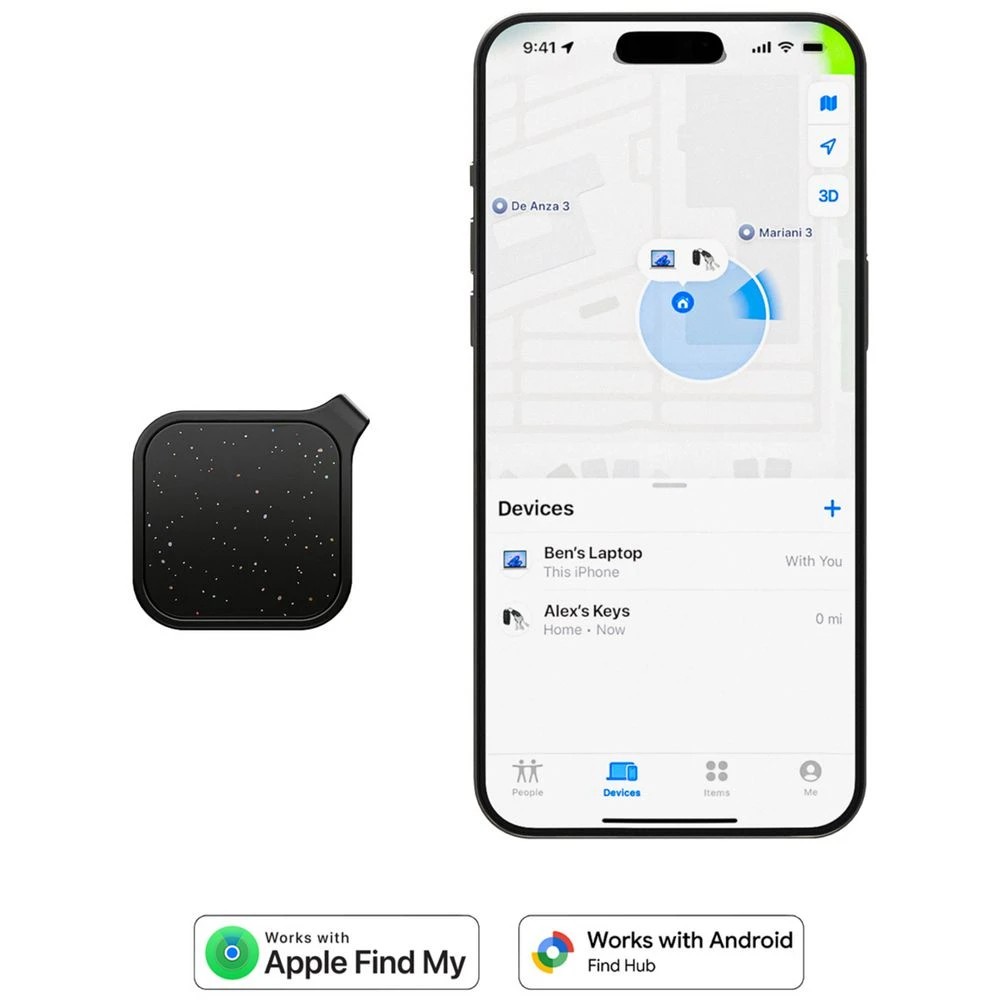4 Journey Loc8 Finder FOB Apple/Google Sparkle Black, 4 of 4