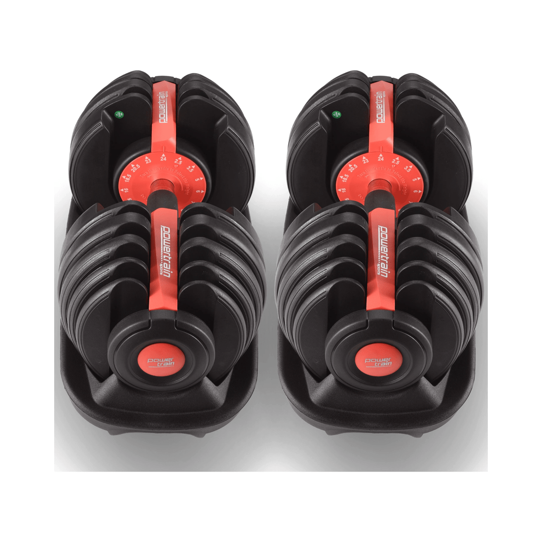 7 Powertrain 48kg Adjustable Dumbbells Set Home Gym Exercise Free Weights Stand - Red, 7 of 8