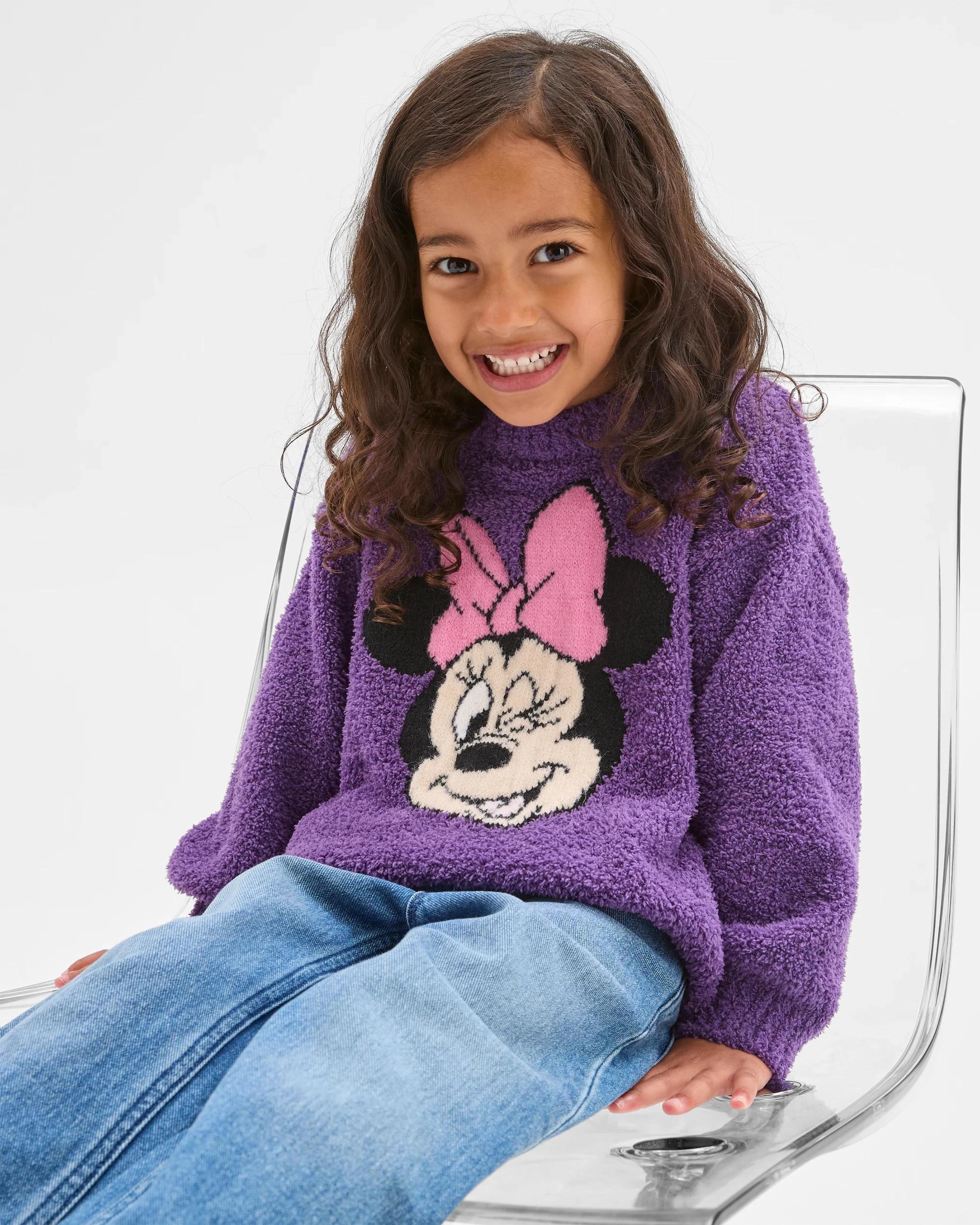 3 Disney Minnie Mouse License Knit Sweater PURPLE, 3 of 6