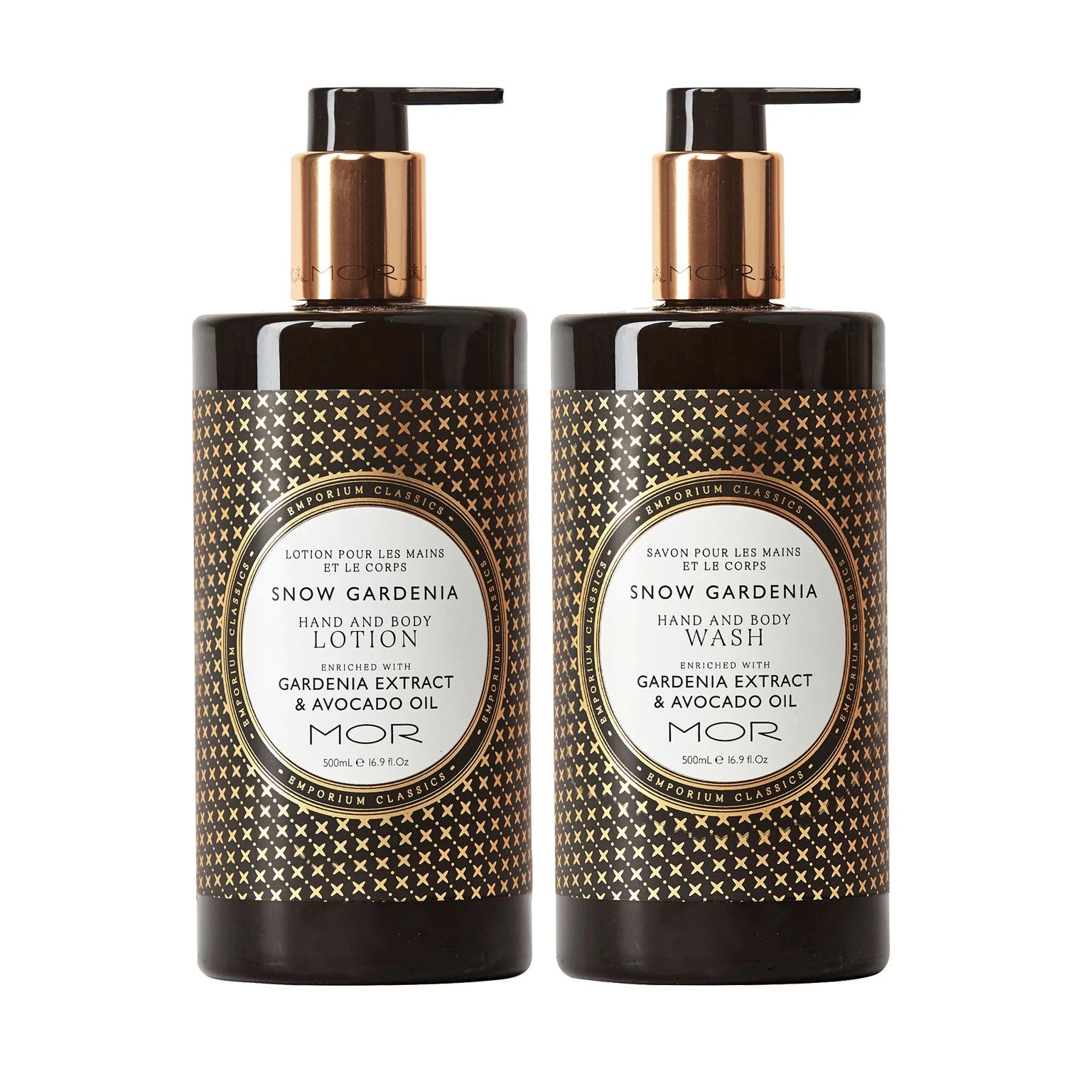 1 MOR Snow Gardenia Hand & Body Wash and Lotion Set - 2 x 500ml - White, 1 of 3