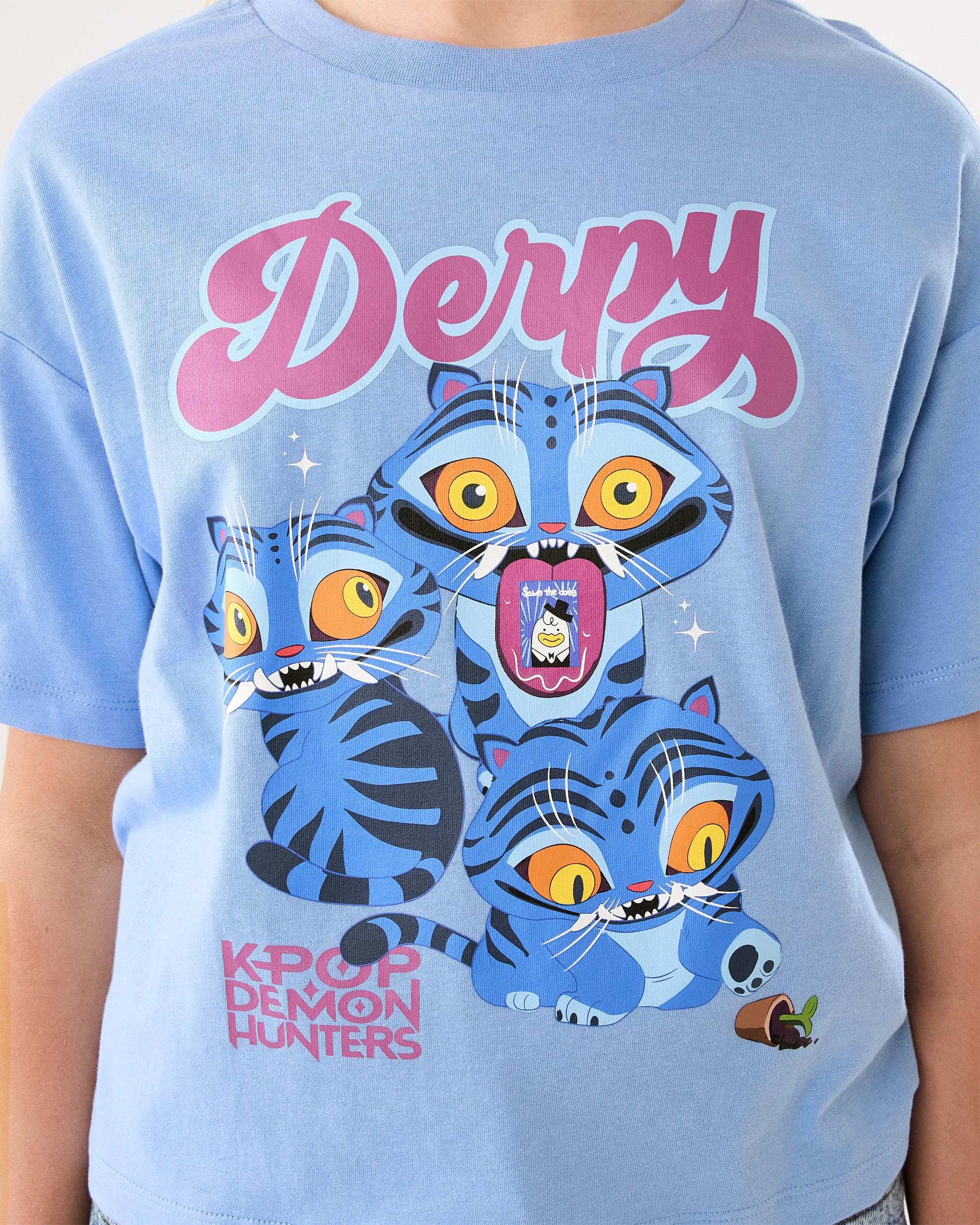 4 KPop Demon Hunters Derpy License Cropped T-shirt Blue Dh, 4 of 7