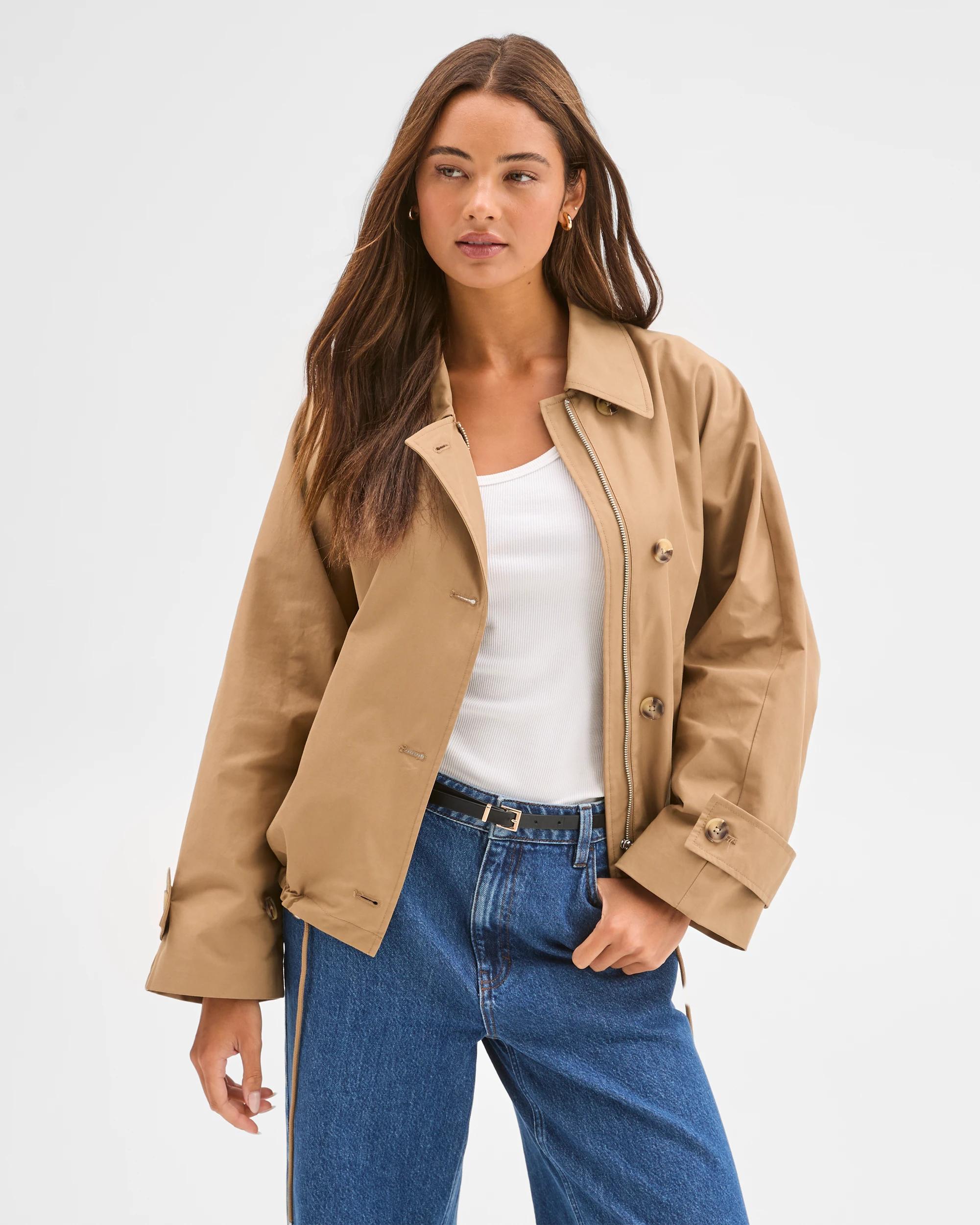4 Lily Loves Funnel Neck Jacket ASH BROWN, 4 of 6