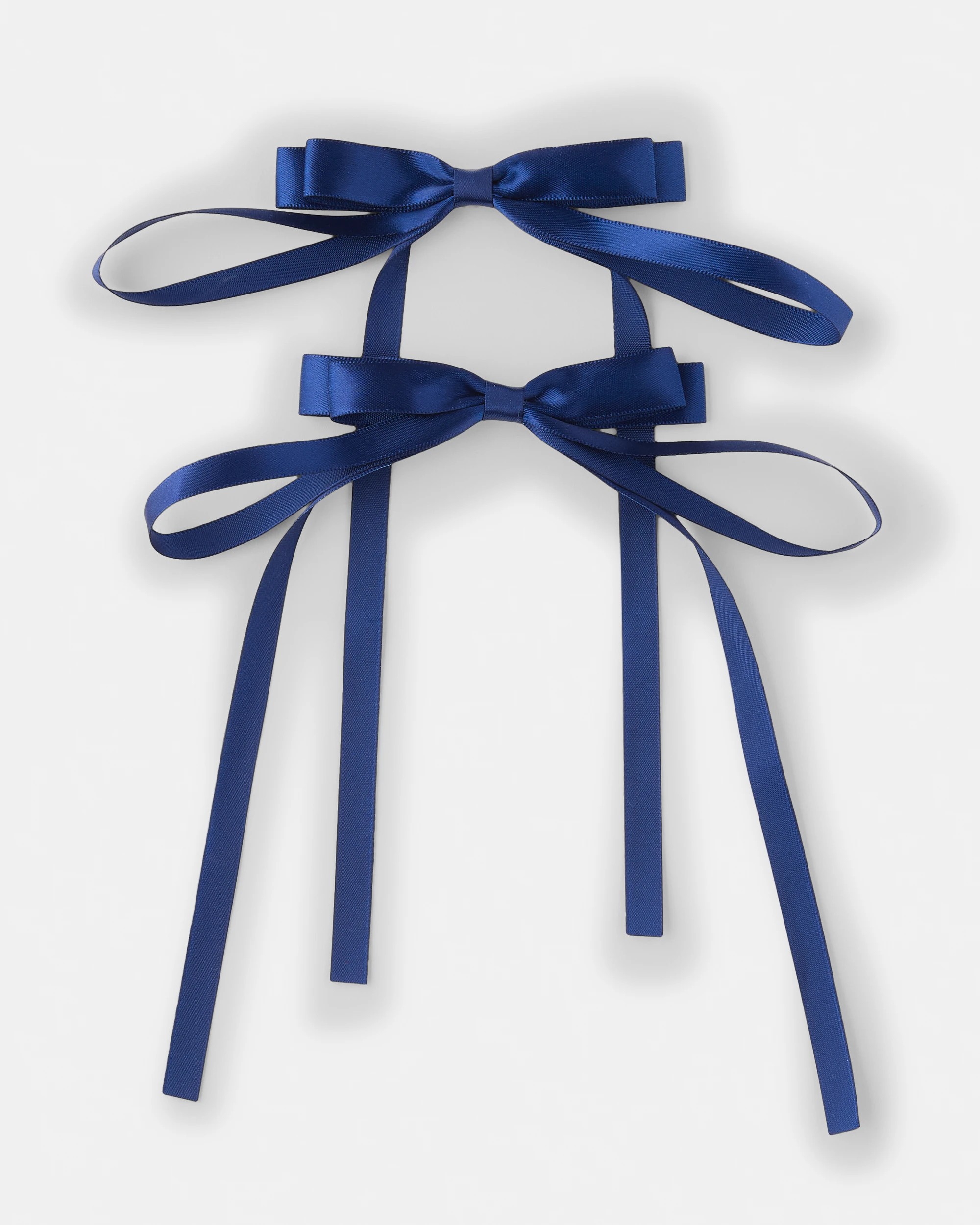 1 2 Pack Navy Blue Bow Slide Clips, 1 of 3