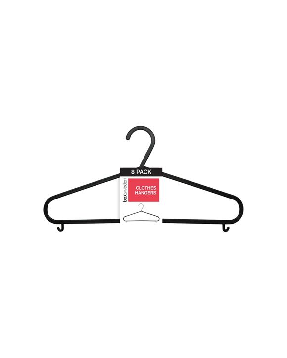 8pc Boxsweden Clothes Hangers Wardrobe Closet Clothing Hanger Organiser Black
 - Black