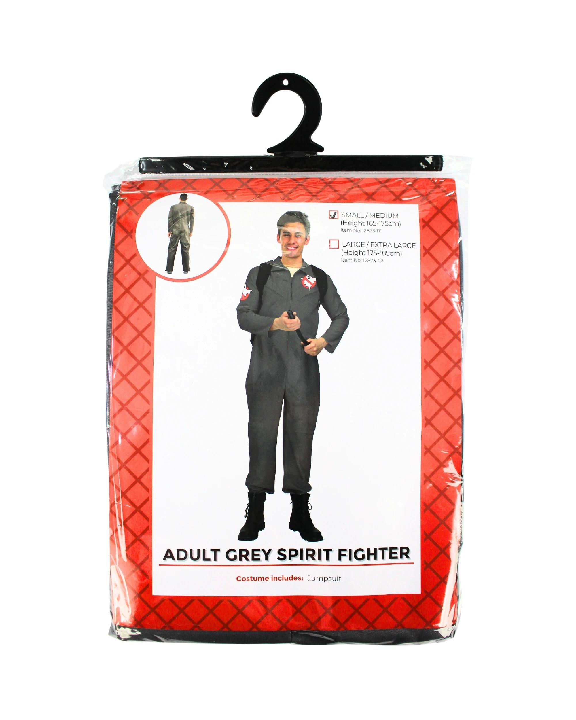 2 JD Party Men's Ghost Fighter Costume GREY, 2 of 5