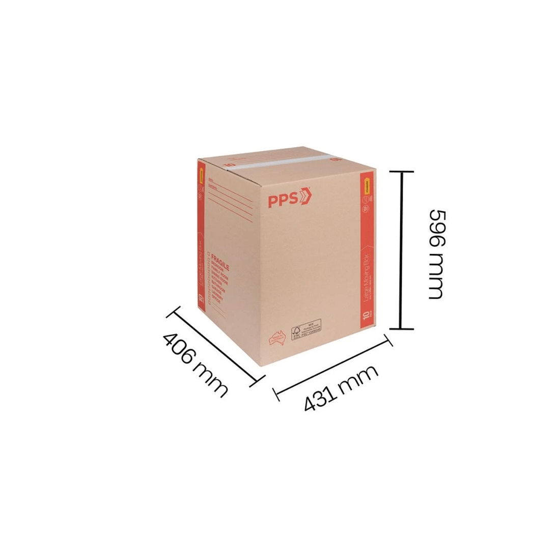 4 PPS Moving Boxes Large 431 x 406 x 596mm 10 Pack, 4 of 4