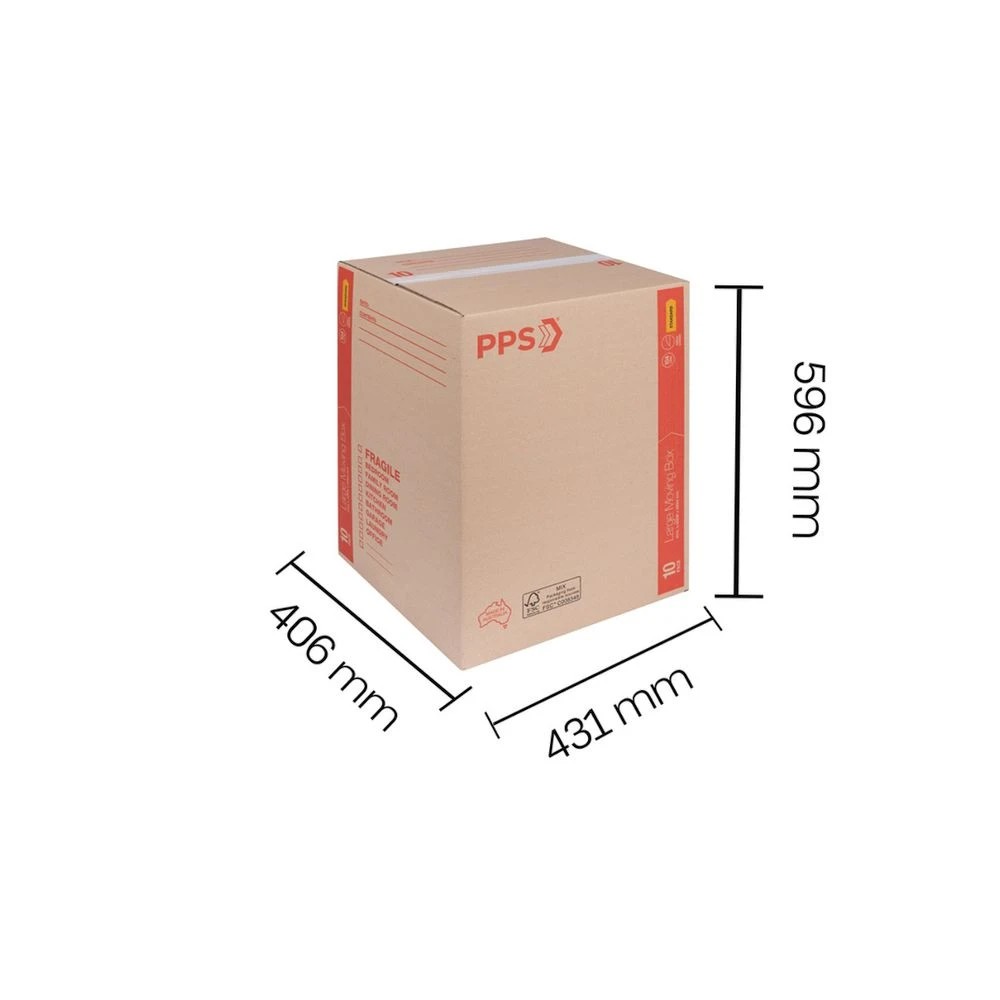 4 PPS Moving Boxes Large 431 x 406 x 596mm 10 Pack, 4 of 4