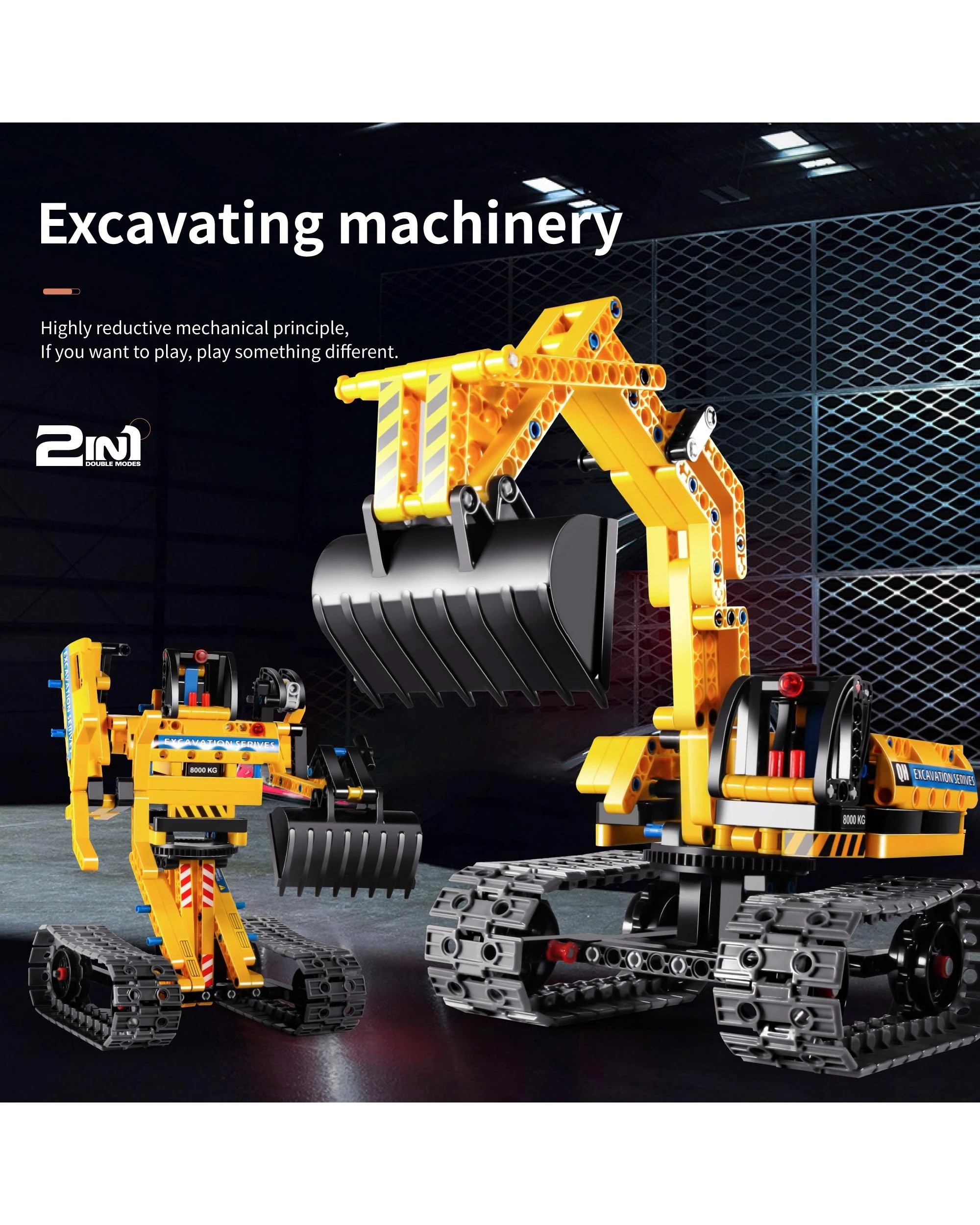 2 iM.Master Mechanical Master Digger and Robot 2-in-1 342 Piece Model Kit - 6801 - Yellow, 2 of 10