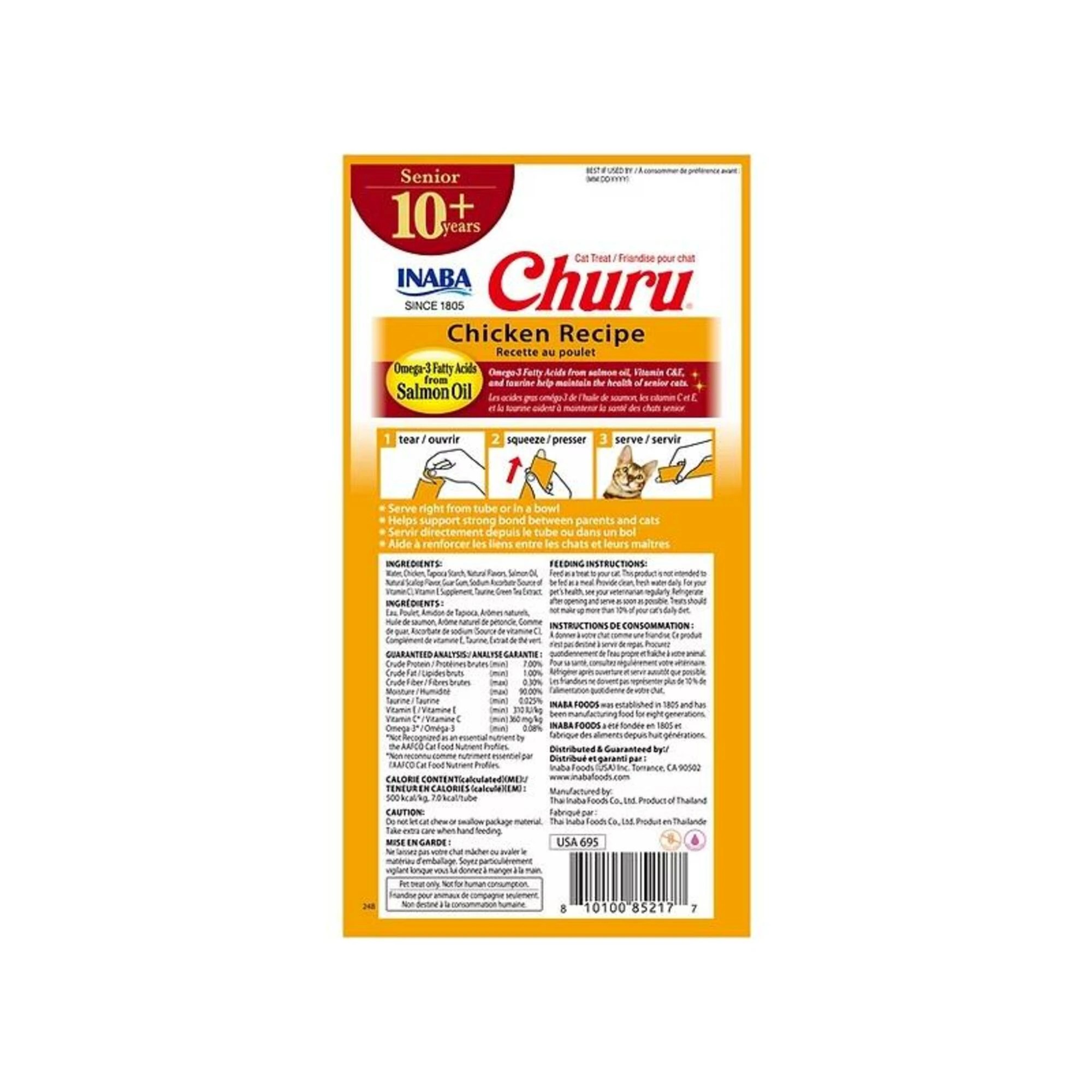 2 Inaba Senior 10+ Churu Puree Cat Treats Chicken Variety Box 20 Pack, 2 of 2