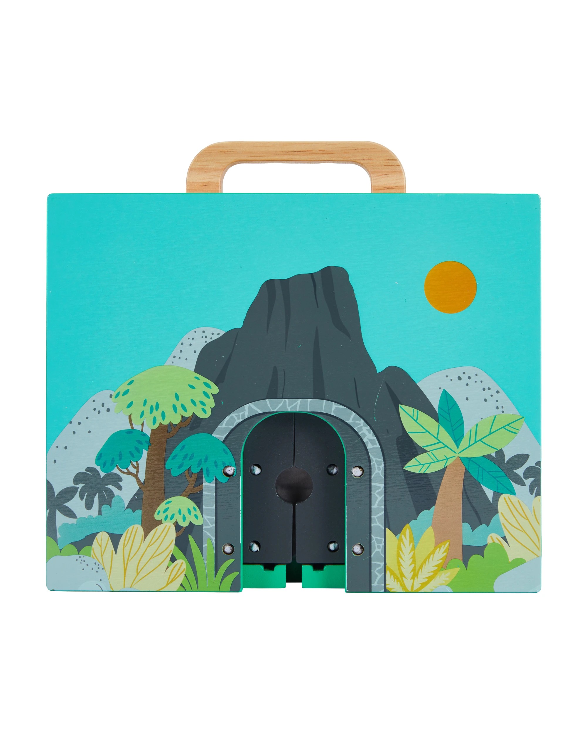 7 41 Piece Wooden Jungle Train Set with Case, 7 of 9