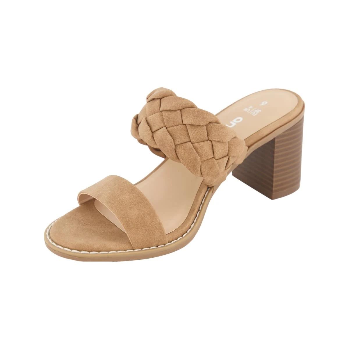 3 Casual Braided Block Heels Tan, 3 of 5