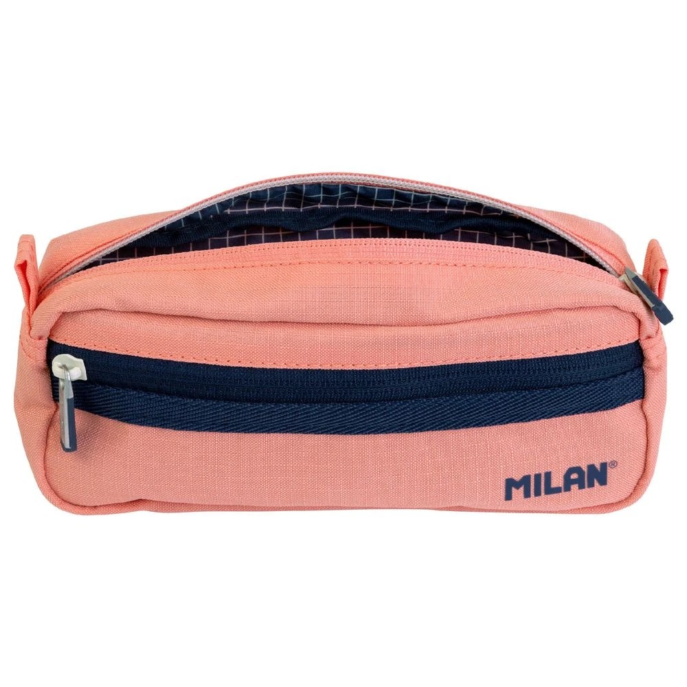 2 Milan Double Zip Pencil Case Salmon, 2 of 4