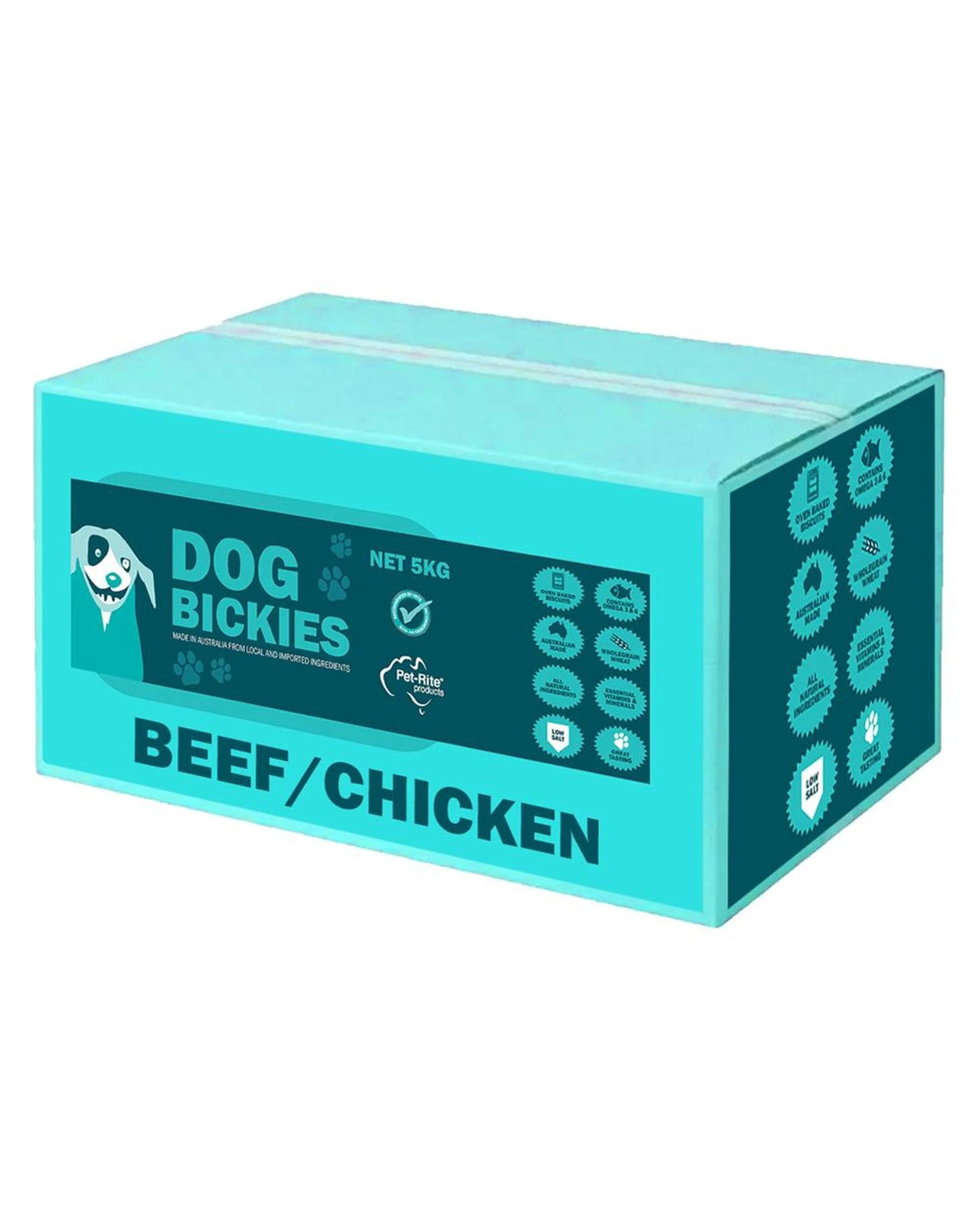 1 Pet-Rite Bickies Mixed Biscuit Pet Dog Treats Beef/Chicken 10kg, 1 of 1