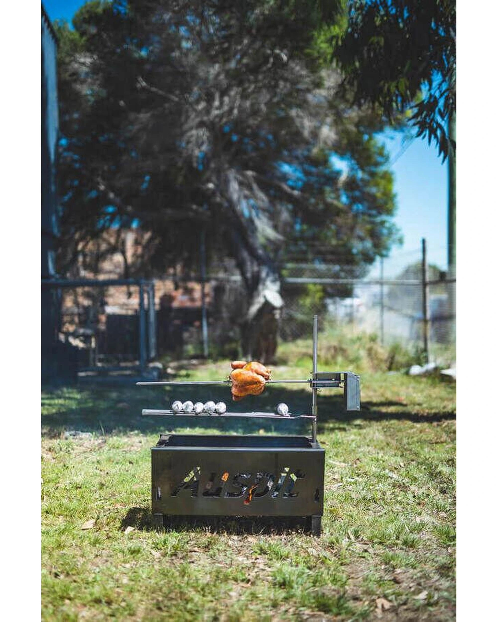 5 Auspit Portable Camping Spit Rotisserie with Firepit, 5 of 10