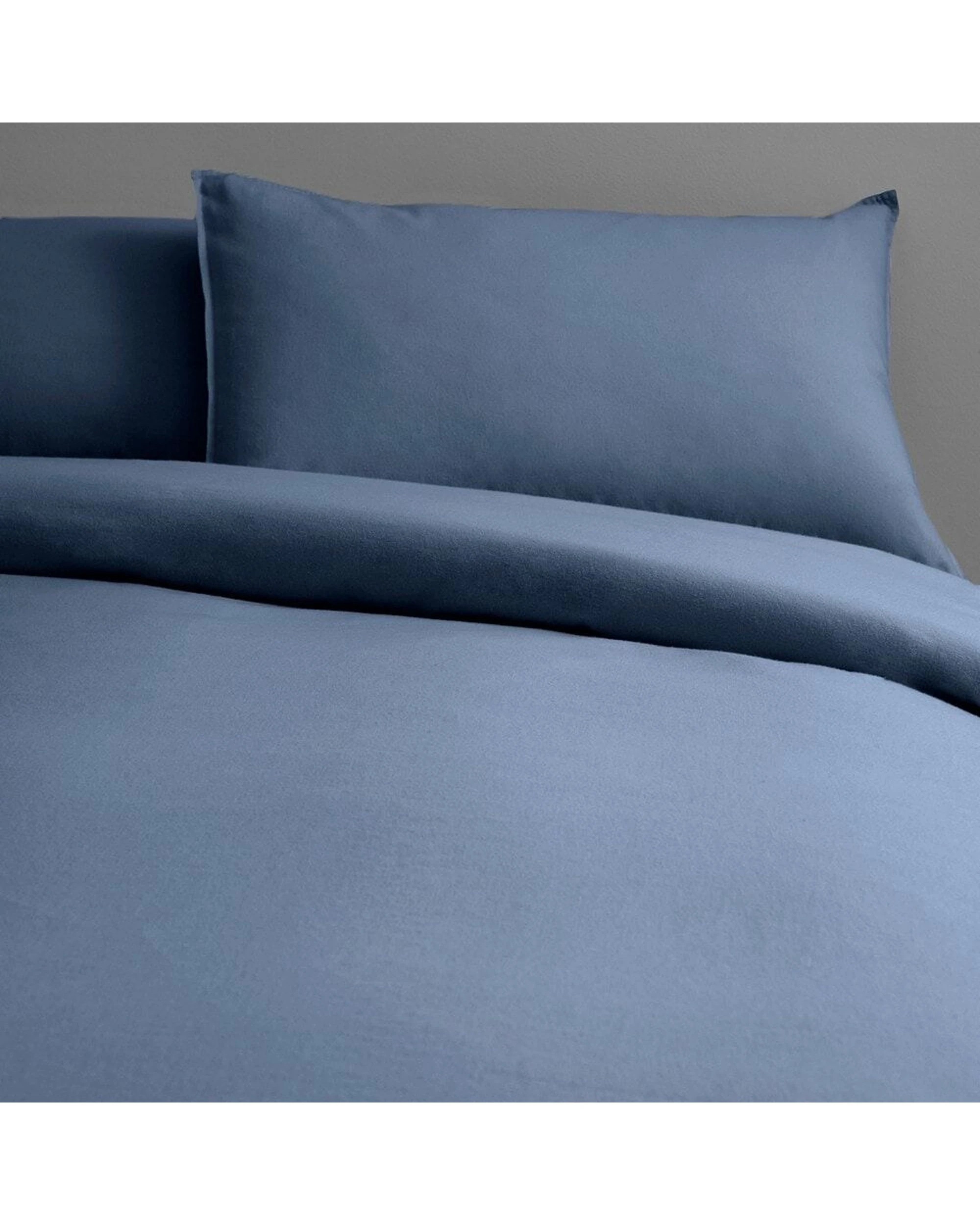 1 Canningvale Cozi Cotton Flannelette Quilt Bed Bedding Cover Set Ink Double - Blue, 1 of 5