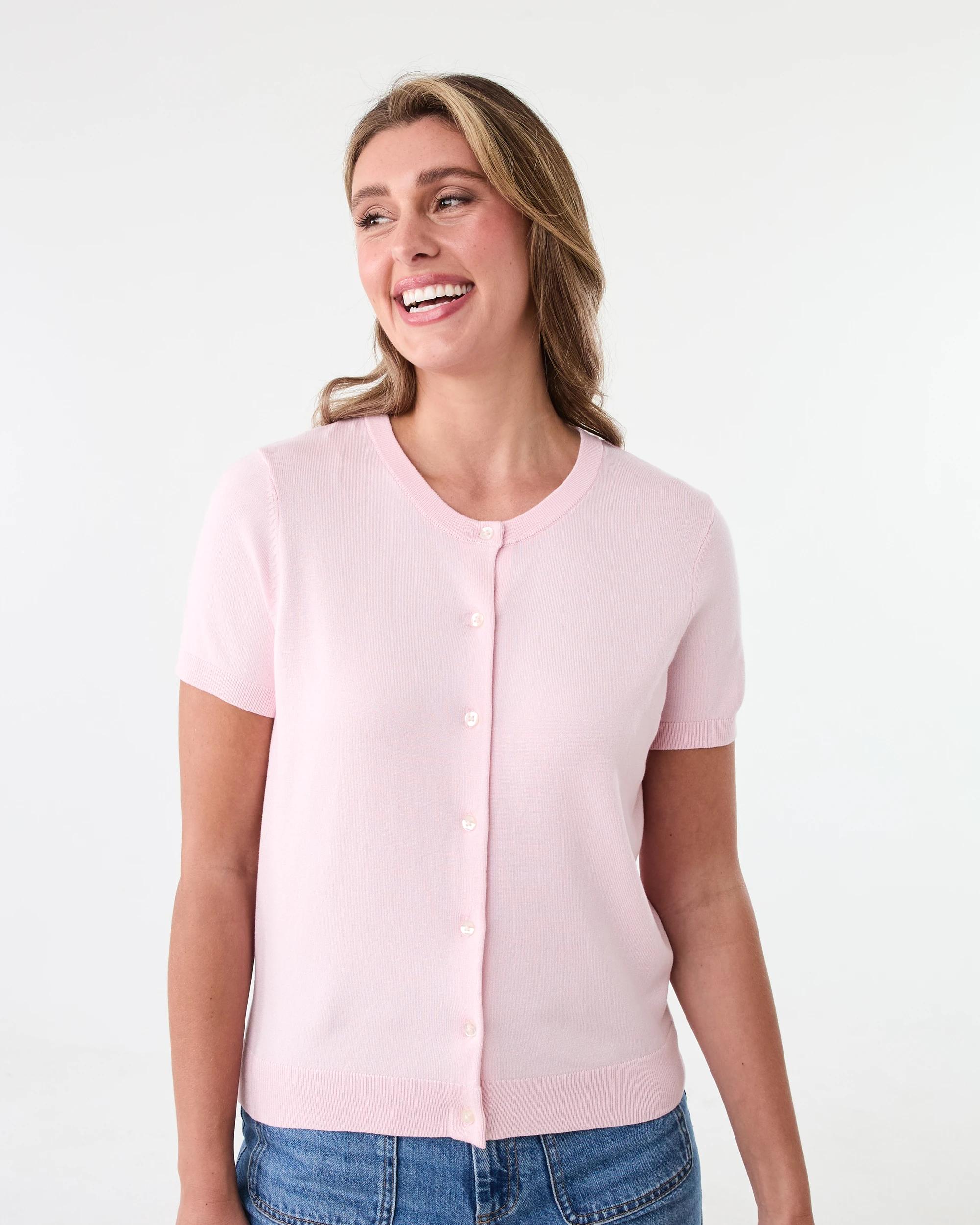 1 Short Sleeve Button Through Top Bllet Pink, 1 of 6