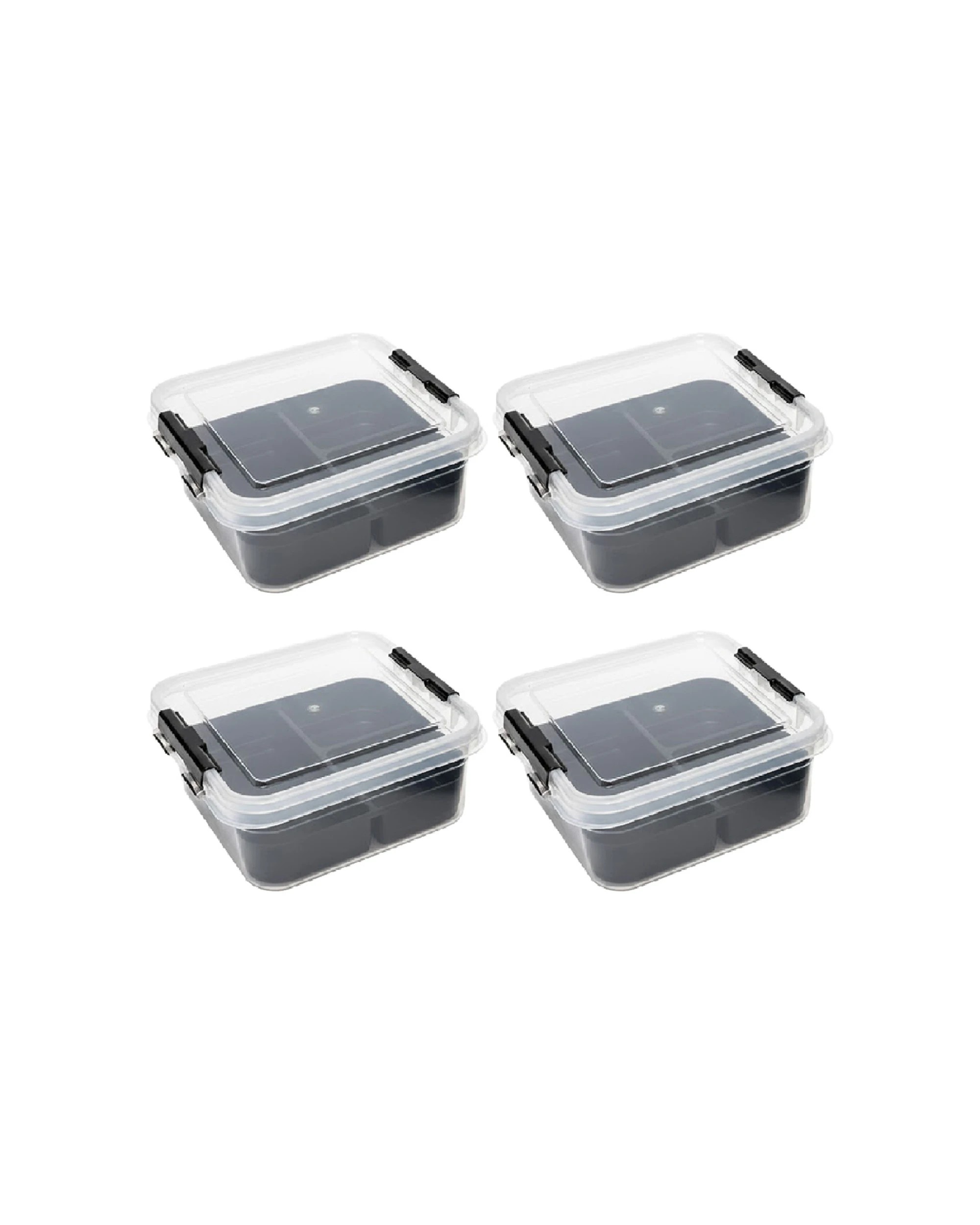 1 Brazco 4PK Plastic 5 Compartment Storage Container With Secure Clip Lid 5L - Multi, 1 of 5