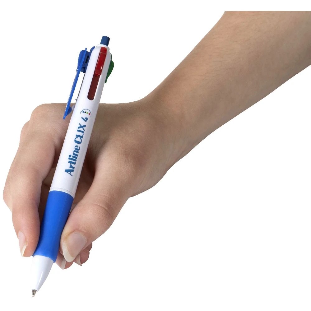 2 Artline Clix 4 Colour Retractable Ballpoint Pen White Barrel, 2 of 3