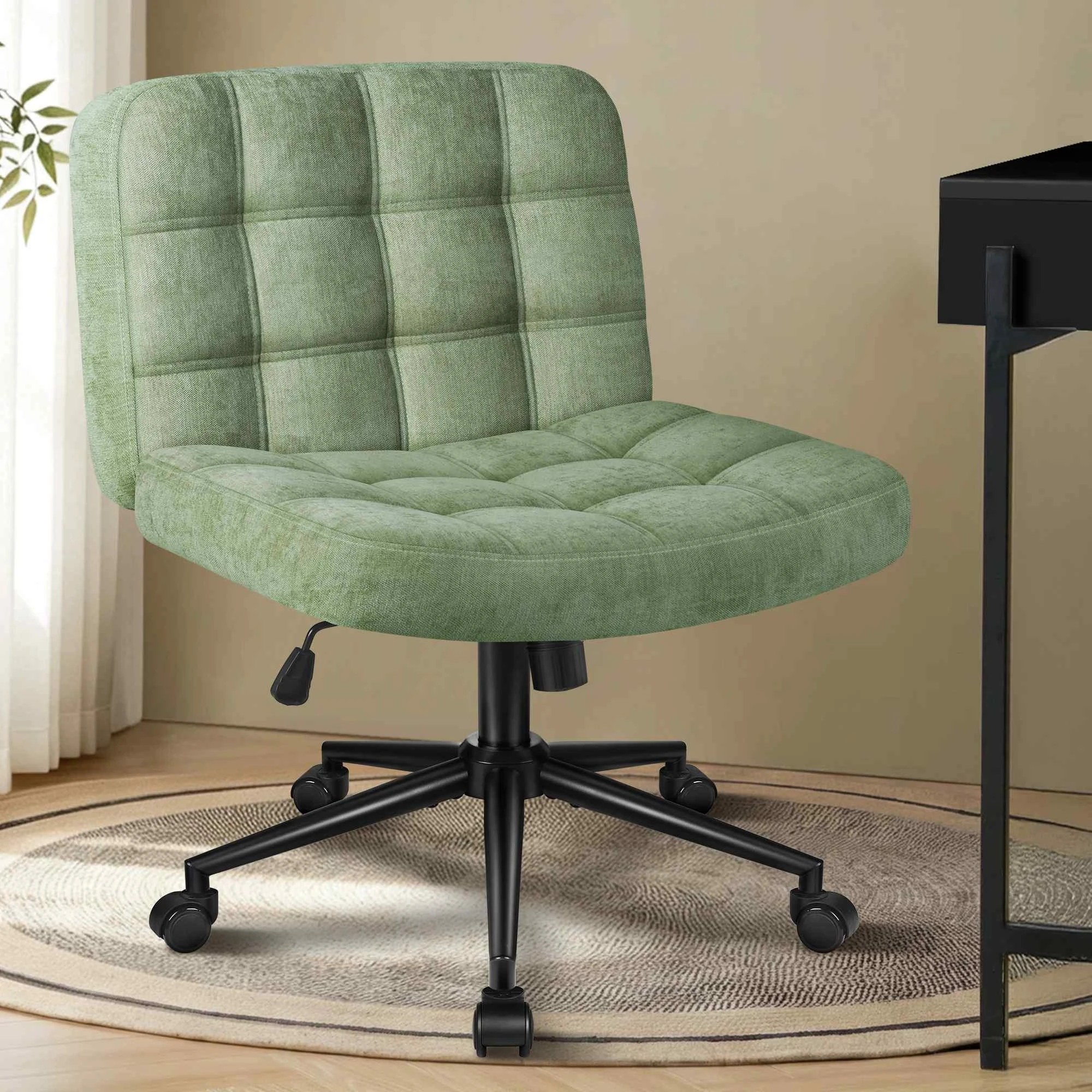 2 Alfordson Office Desk Chair Computer Armless Wide Seat Mid Back - Green, 2 of 10
