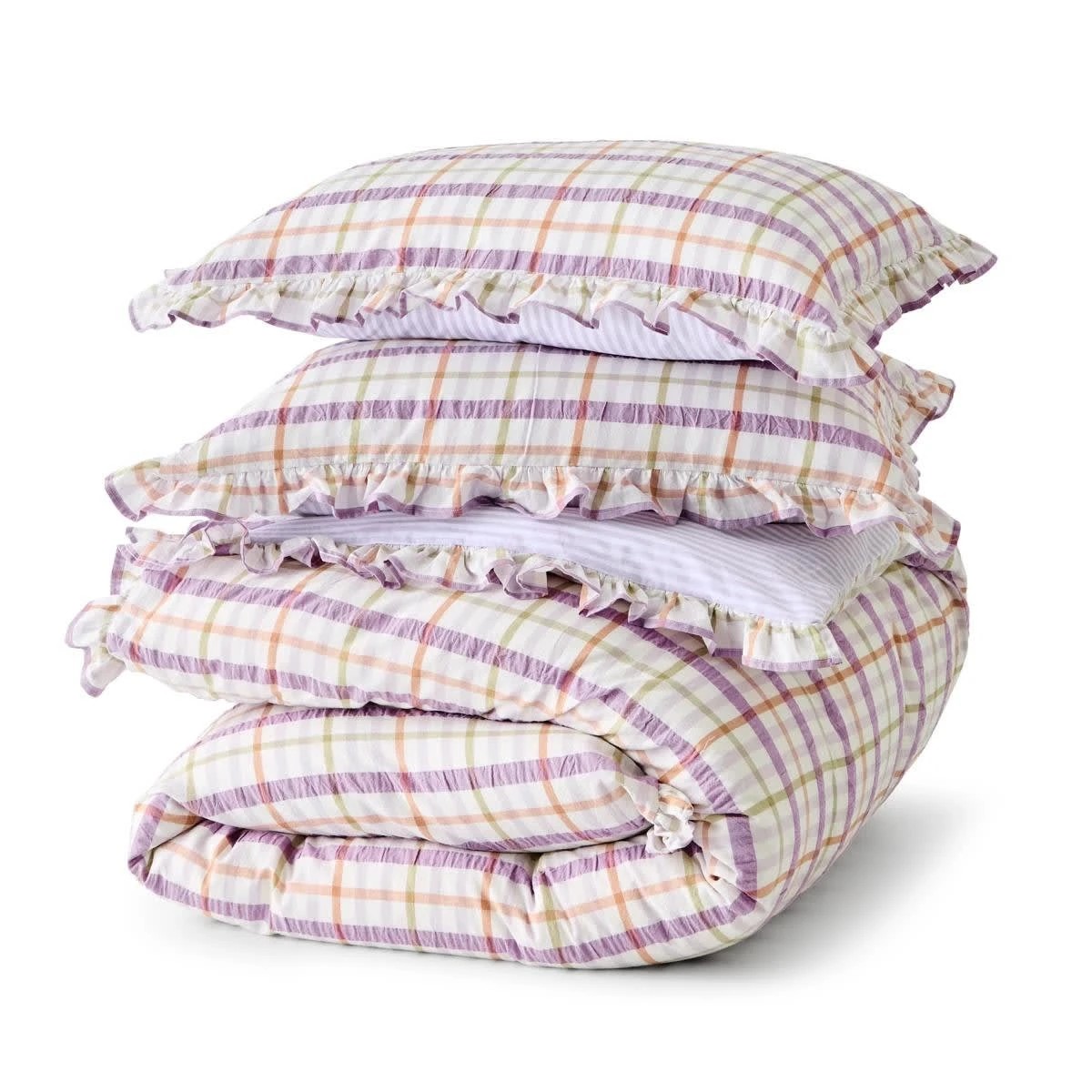 6 Isha Gingham Cotton Reversible Quilt Cover Set - Super King Bed, 6 of 7