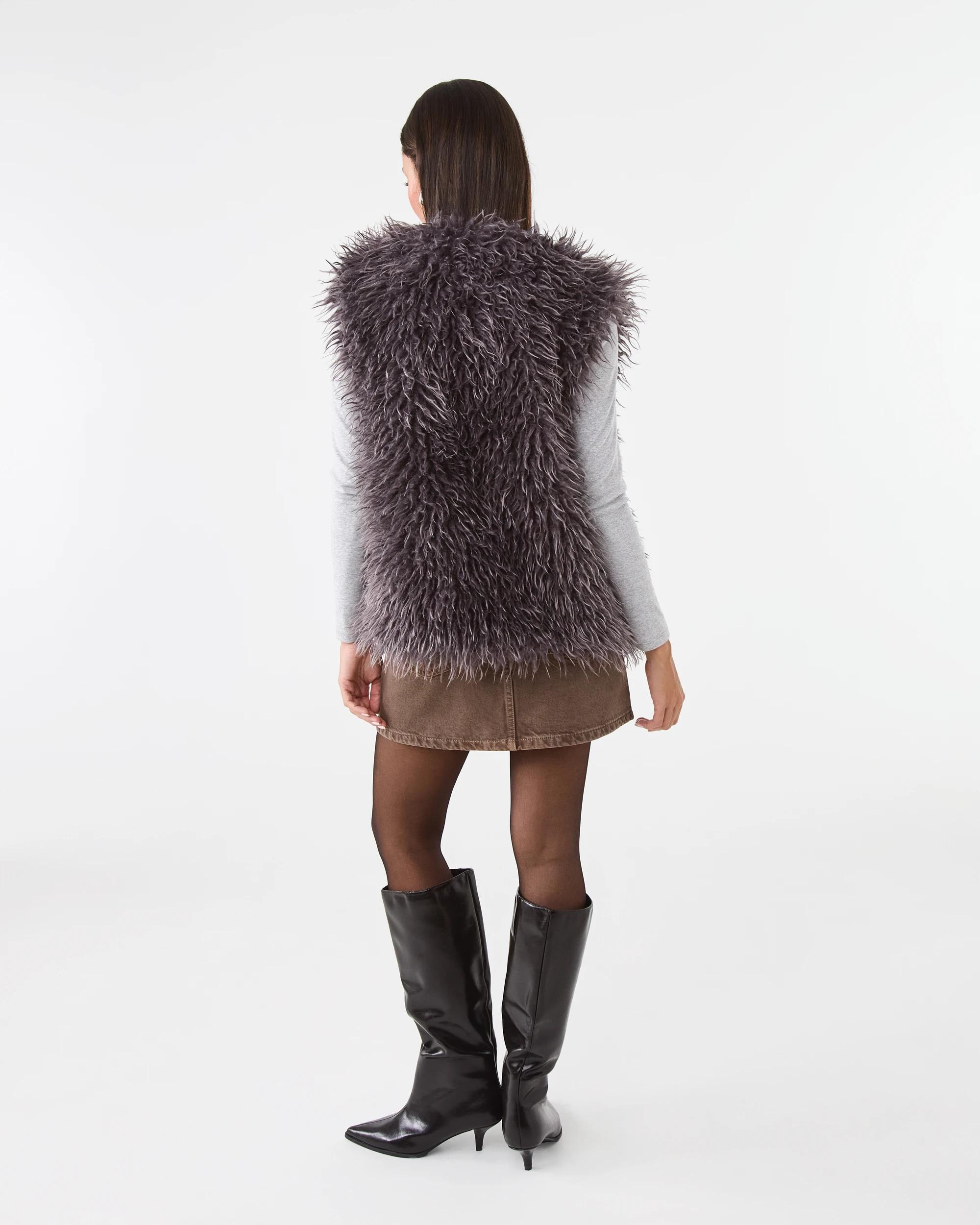 6 Faux Fur Vest Grey Fur, 6 of 9